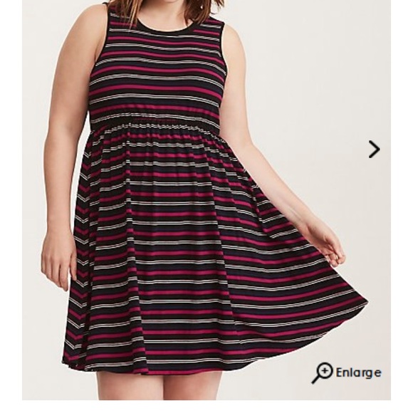 torrid Dresses & Skirts - Torrid Striped Jersey Open Back Skater Dress